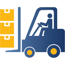 Forklift with material